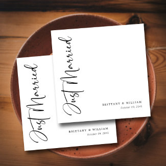 Whimsical Minimalist Script: Black & White Wedding