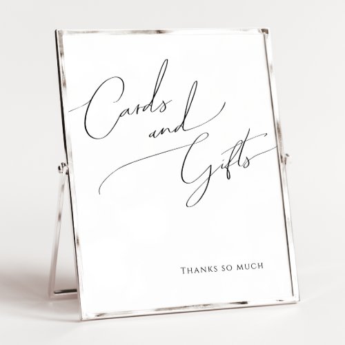 Whimsical Minimalist Script Cards and Gifts Sign
