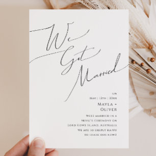 Whimsical Minimalist Script Elopement Announcement