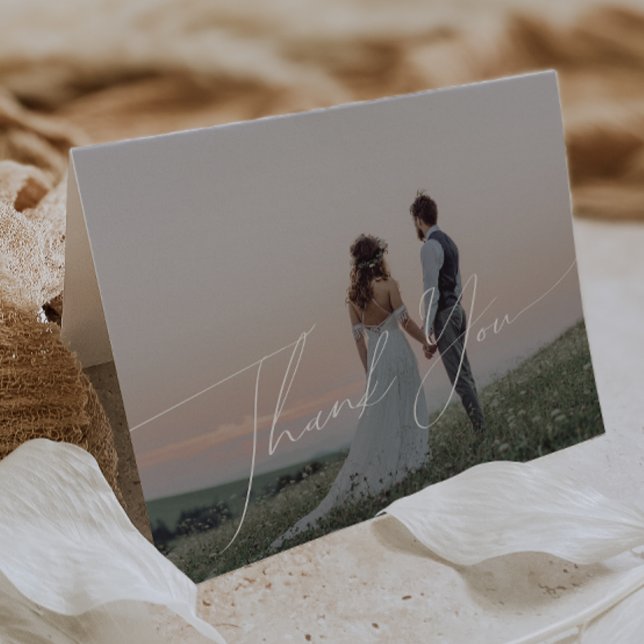 Whimsical Minimalist Script Folded Thank You Card (Creator Uploaded)