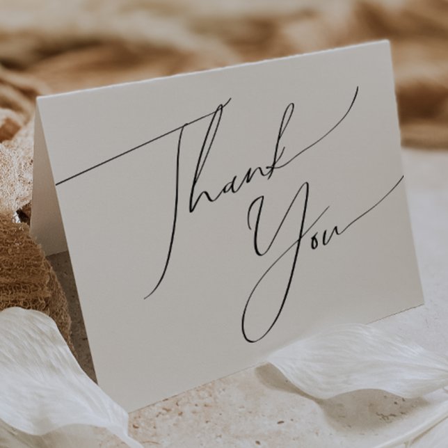 Whimsical Minimalist Script Folded Thank You Card (Creator Uploaded)