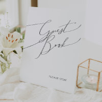 Whimsical Minimalist Script Guest Book