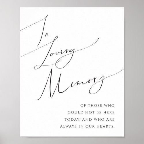 Whimsical Minimalist Script In Loving Memory Poster