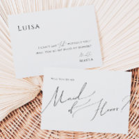 Whimsical Minimalist Script | Maid of Honor Card