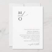 Whimsical Minimalist Script Monogram Wedding Invitation (Front)