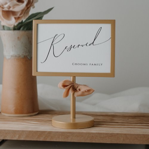 Whimsical Minimalist Script Reserved Sign