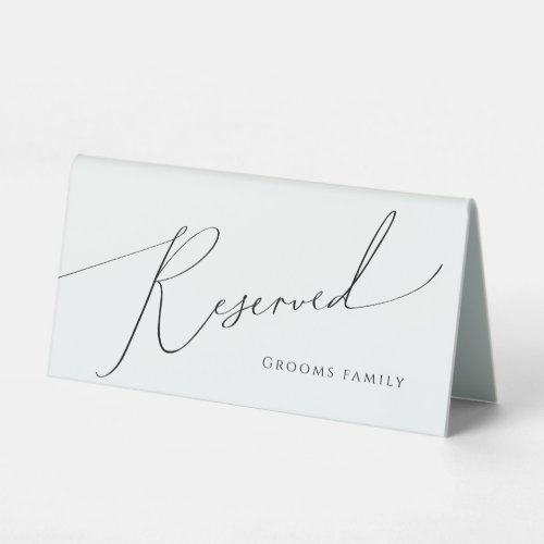 Whimsical Minimalist Script Reserved Table Tent Sign