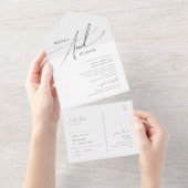 Whimsical Minimalist Script Seal and Send All In O All In One Invitation (Tearaway)