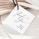 Whimsical Minimalist Script Thank You Favor Tags<br><div class="desc">These whimsical minimalist script thank you favor tags are perfect for your classic simple black and white minimal modern boho wedding. The design features elegant, delicate, and romantic handwritten calligraphy lettering with formal shabby chic typography. The look will go well with any wedding season: spring, summer, fall, or winter! The...</div>