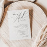 Whimsical Minimalist Script Traditional Wedding Invitation