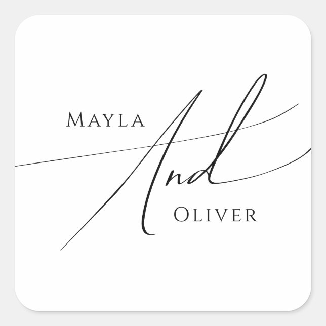 Whimsical Minimalist Script Wedding Envelope Seals (Front)