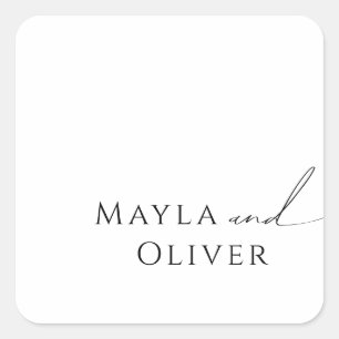 Whimsical Minimalist Script Wedding Envelope Seals