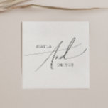 Whimsical Minimalist Script | Wedding Napkins<br><div class="desc">This whimsical minimalist script | wedding napkins is perfect for your classic simple black and white minimal modern boho wedding. The design features elegant, delicate, and romantic handwritten calligraphy lettering with formal shabby chic typography. The look will go well with any wedding season: spring, summer, fall, or winter! The product...</div>