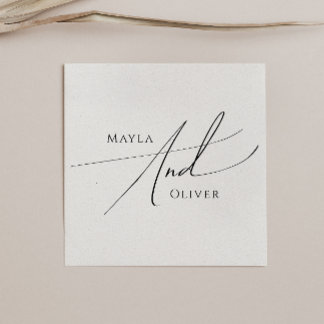 Whimsical Minimalist Script | Wedding Napkins