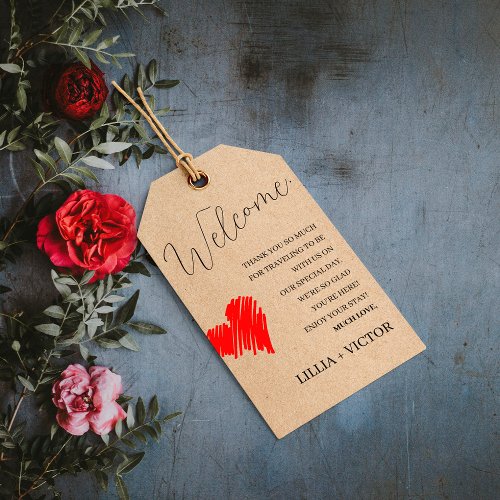 Whimsical Minimalist Script  Wedding Welcome Gift Gift Tags