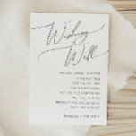 Whimsical Minimalist Script Wedding Wishing Well Enclosure Card<br><div class="desc">This whimsical minimalist script wedding wishing well enclosure card is perfect for your classic simple black and white minimal modern boho wedding. The design features elegant, delicate, and romantic handwritten calligraphy lettering with formal shabby chic typography. The look will go well with any wedding season: spring, summer, fall, or winter!...</div>