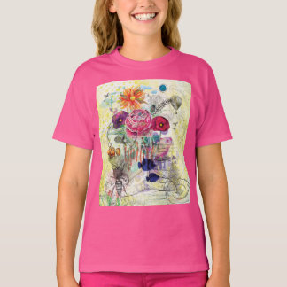 Whimsical mixed media collage art T-Shirt