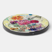 Whimsical mixed media collage art wireless charger (Front 2)
