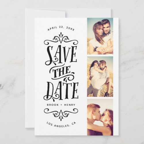 Whimsical Mod 3_Photo Save The Date  Black