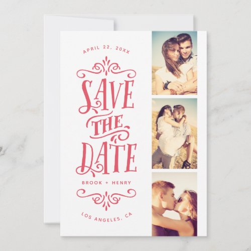 Whimsical Mod 3_Photo Save The Date  Red