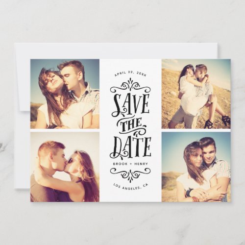 Whimsical Mod 4_Photo Save The Date  Black