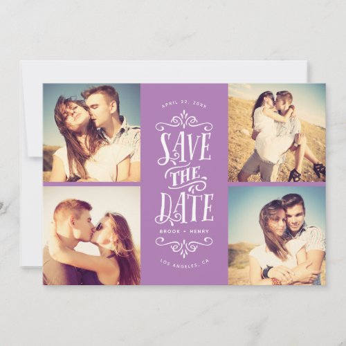 Whimsical Mod 4_Photo Save The Date  Lavender