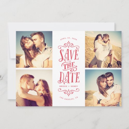 Whimsical Mod 4_Photo Save The Date  Red