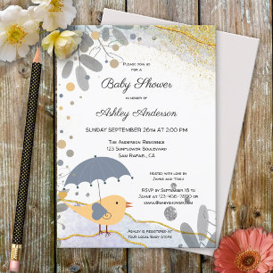 Whimsical Modern Baby Shower Invitation