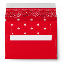 Whimsical Modern Birthday Cute Red Bandana Envelope