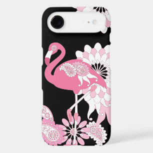 Whimsical Modern Black Pink Flamingo iPhone 17 Air Case