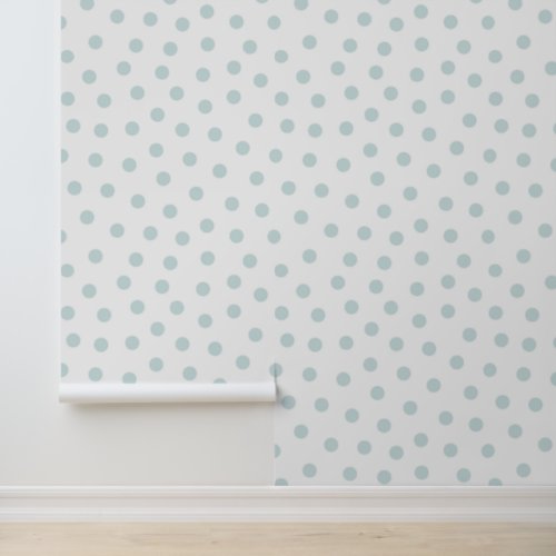 Whimsical Modern Blue Dots Pattern Wallpaper