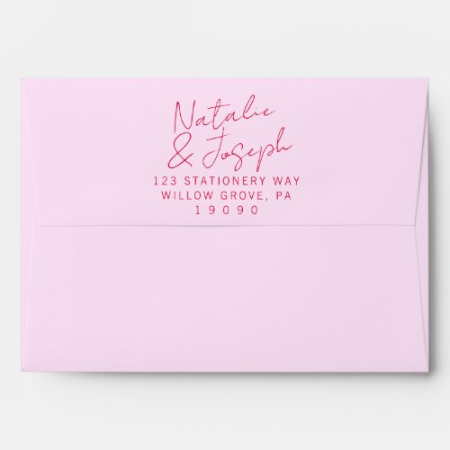 Whimsical Modern Colorful Retro Bright Wedding Envelope