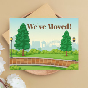 Whimsical Modern Colorful We Have Moved New Home Postcard