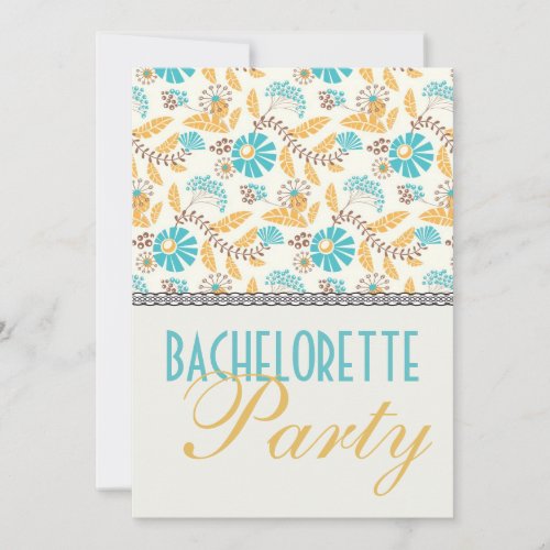 whimsical modern floral gold  bachelorette party custom announcement