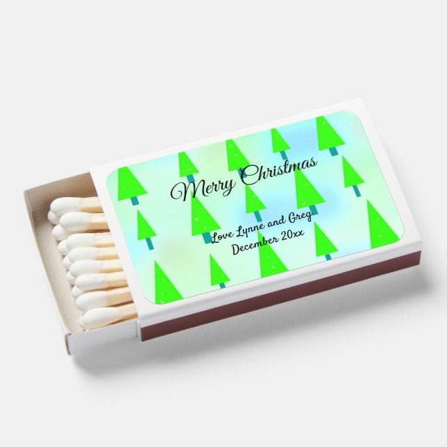 Whimsical Modern Trees Matchboxes (Front Open)