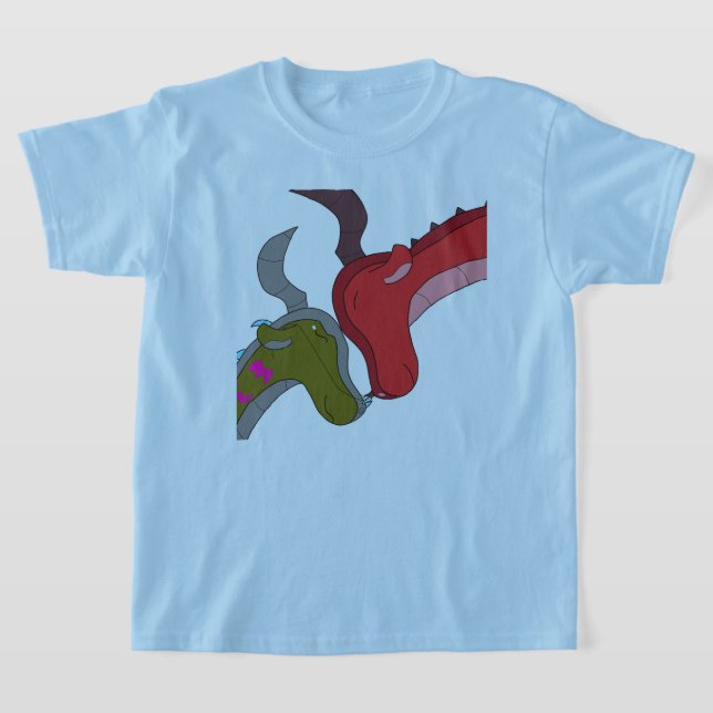 Whimsical Mommy and Baby Dragon Tshirt (Laydown)