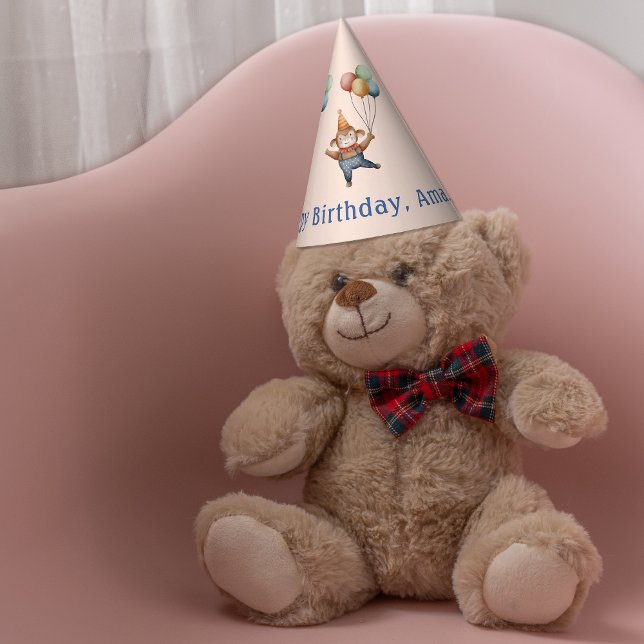 Whimsical Monkey Circus Birthday Party Hat (Whimsical Monkey Circus Birthday Party Party Hat)