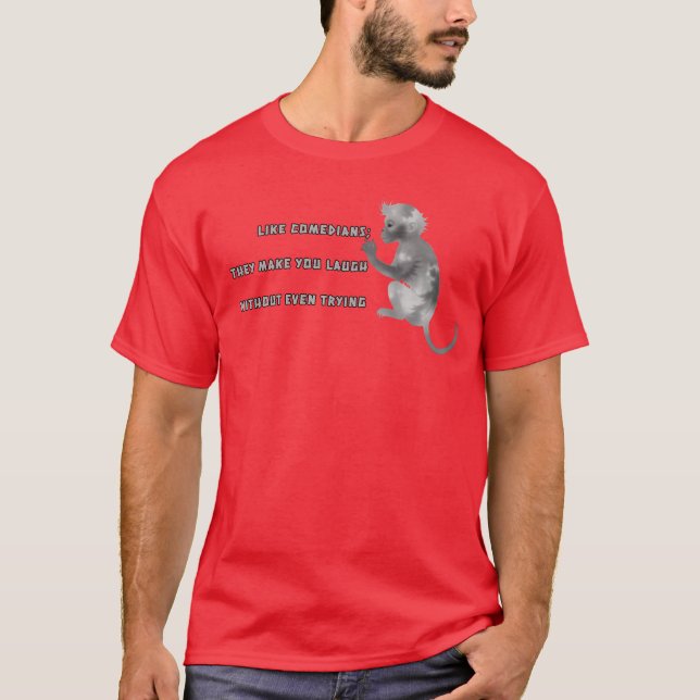 Whimsical Monkey with Comedy Quote family T-Shirt (Front)
