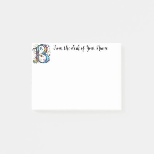 Whimsical Monogram B Post_it Notes