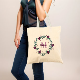 Whimsical Monogram Bridesmaid Favor Budget Tote Bag