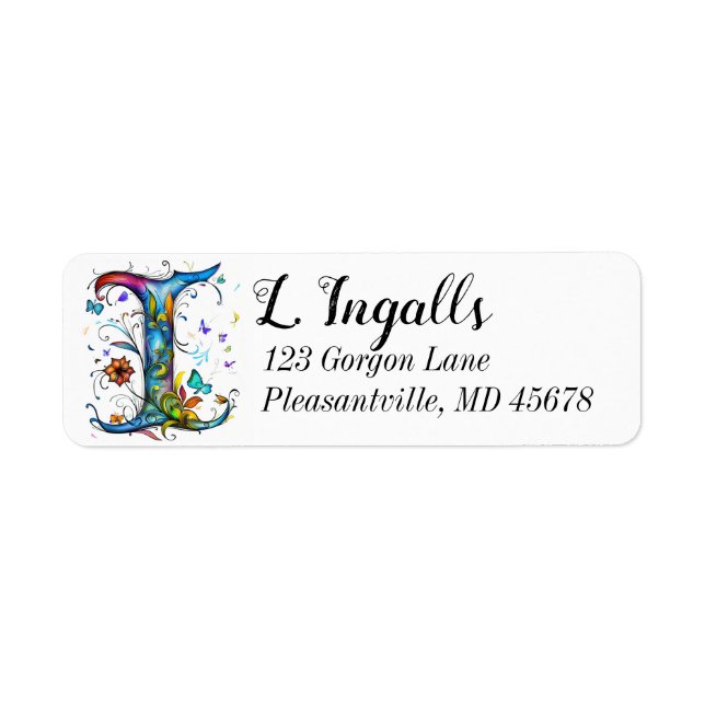 Whimsical Monogram I Label (Front)