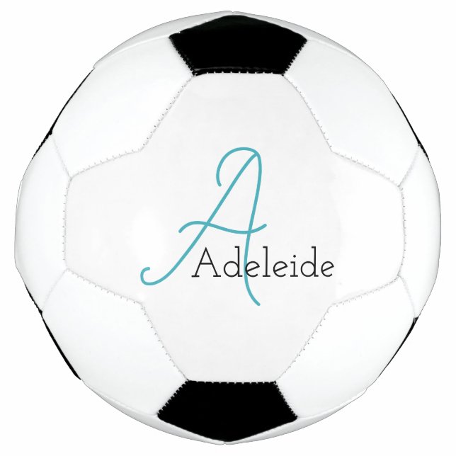 Whimsical Monogram Personalized Soccer Ball (Front)