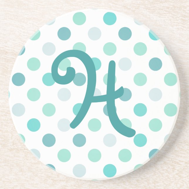 Whimsical Monogram stone Coaster (Front)