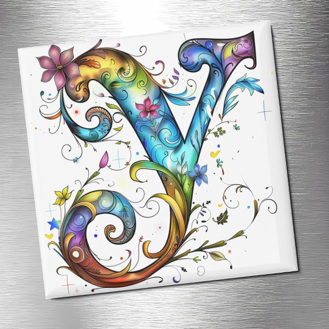 Whimsical Monogram Y Magnet (Creator Uploaded)