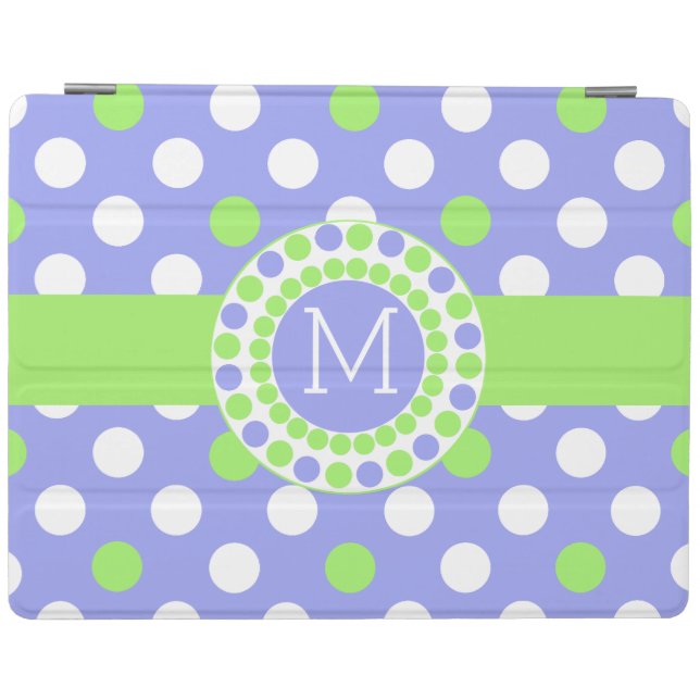 Whimsical Monogrammed Polka Dot iPad Cover (Horizontal)