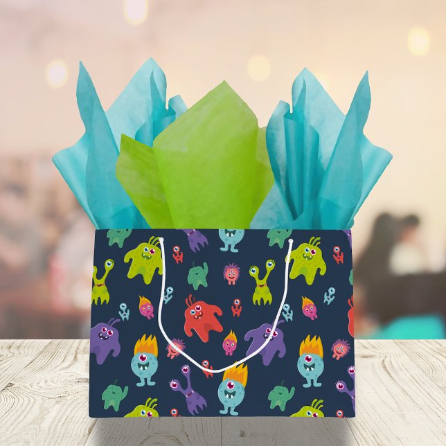 Whimsical Monster Mash | Dark Background Large Gift Bag (Creator Uploaded)