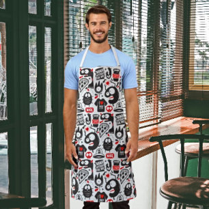 Whimsical Monsters & Quotes Doodles Apron