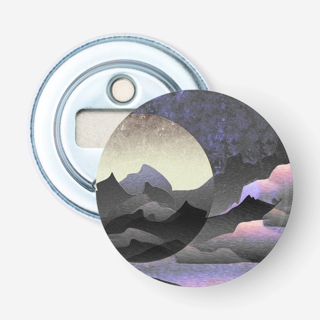 Whimsical Moon and Mountains Art Bottle Opener (Front)