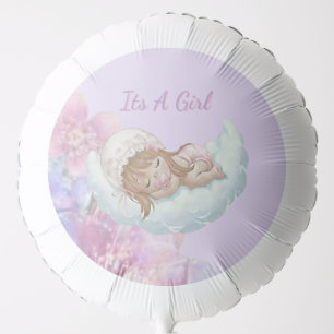 Whimsical moon and star baby shower balloon