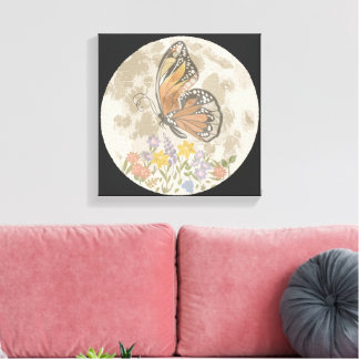 Whimsical Moon Flower Canvas Print